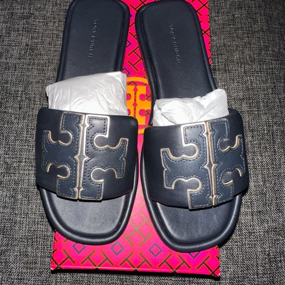 Tory Burch Shoes - Tory Burch Dark Blue Slide Sandals